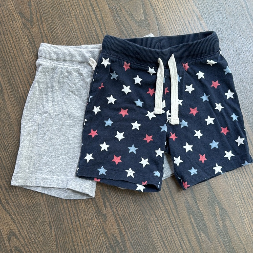 Old Navy 🇺🇸 Light Gray/Americana Print Functional Drawstring Pull-On Short Set
